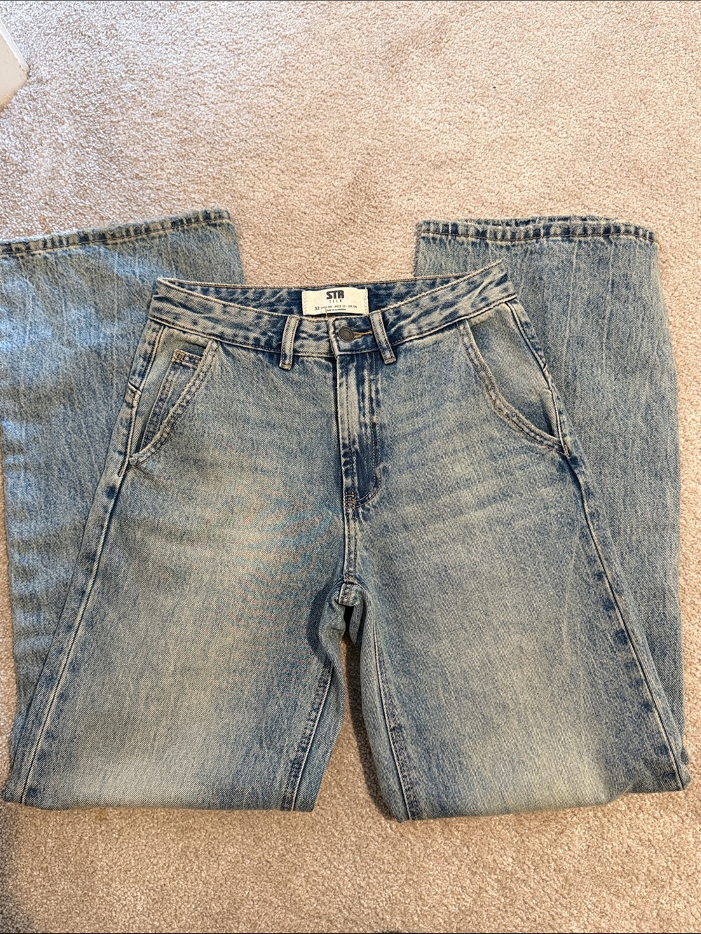 Stradivarius Light Blue Wide Leg Women's Jeans